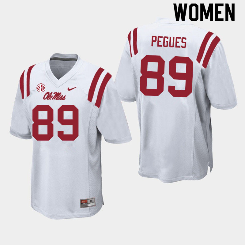 JJ Pegues Ole Miss Rebels NCAA Women's White #89 Stitched Limited College Football Jersey EOF8358QJ